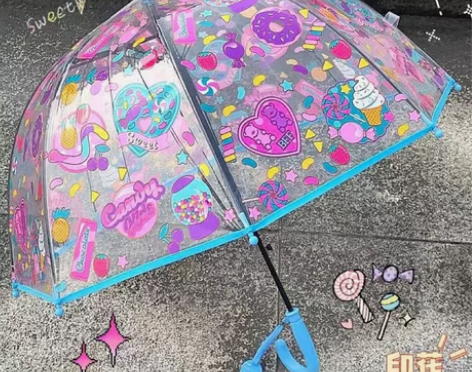 【出口品质】儿 童 卡 通透明独角兽雨伞全...