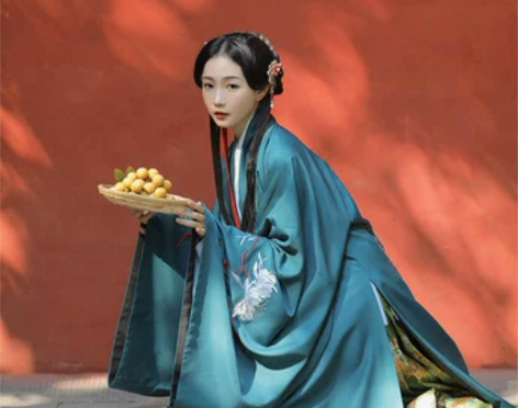 兰若庭 汉服 乘黄 明制 披风 绿色全新，...