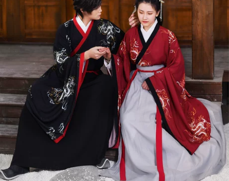 如梦霓裳汉服女装交领襦裙大袖 龙吟 改良印...