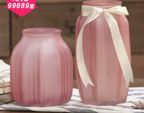 欧式彩色玻璃透明花瓶ins客厅摆件插花水培...