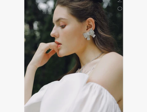 【明星同款】Ann teano 银色闪闪蝴...