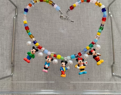 中古米奇米妮彩色串珠项链 虞书欣同款 小红...