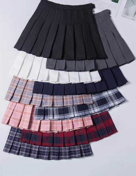 学院风短裙百褶裙半身裙裙子女夏高腰2021...