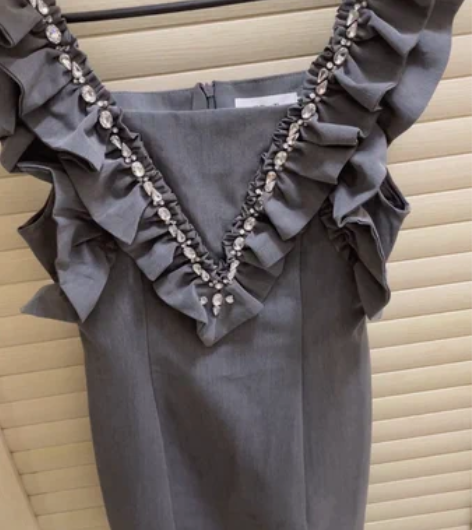 小洋装高级灰，上身可气质风，可爱风，聚会穿...