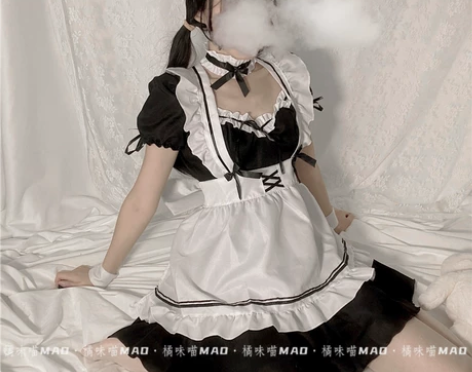 橘味喵:可爱风lolita女仆装性感cos...