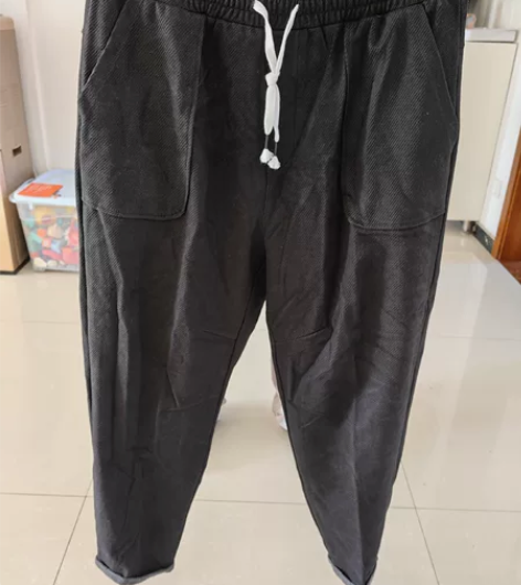 黑劲的男式休闲裤，大码男装，4XL的，宽松...