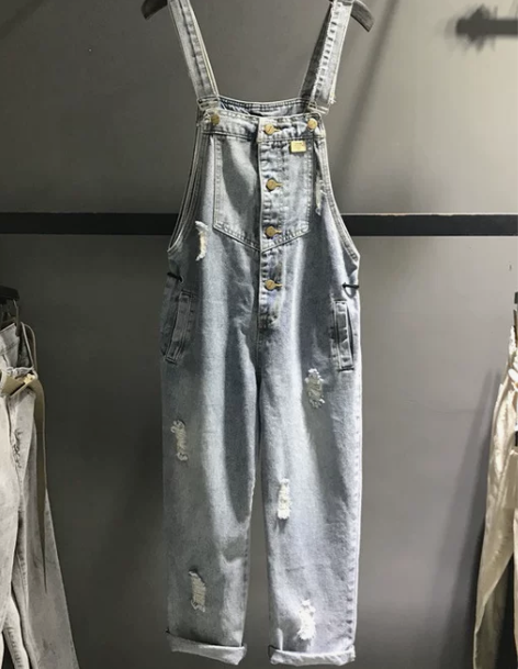 背带牛仔裤 水洗牛仔背带裤欧洲站2020秋...