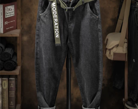 牛仔裤 裤子牛仔裤秋冬男宽松百搭潮牌高端男士