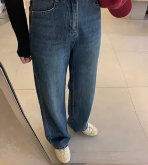 韩国TJY阔腿牛仔裤女高腰显瘦垂感直筒百搭...