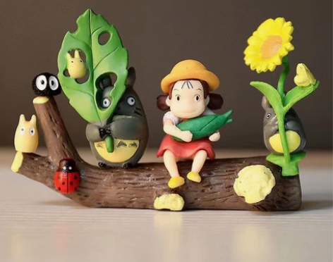 微景观造景宫崎骏动漫龙猫小摆件 卡通小梅黑...