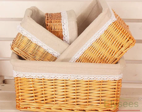 优质田园藤编收纳盒大小号柳编收纳筐储物盒整...