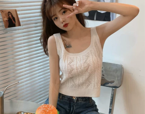 设计感针织吊带背心女夏外穿潮网红性感泫雅风...