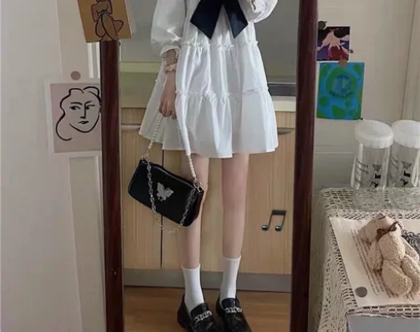 IEF连衣裙2022年夏季新款法式蝴蝶结仙...