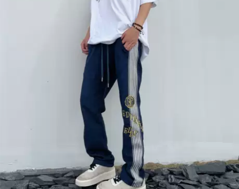 人间EK 欧美高街条纹vibe休闲长裤国潮...