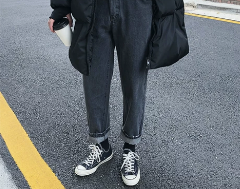 方寸先生男士秋季韩版修身潮流宽松男生直筒水...