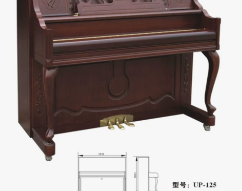 钢琴厂八年钻石老店！仿古雕花哑光125缓降...