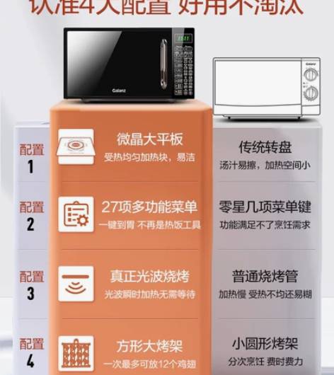 【新春特惠】格兰仕智能家用小型迷你平板微波...