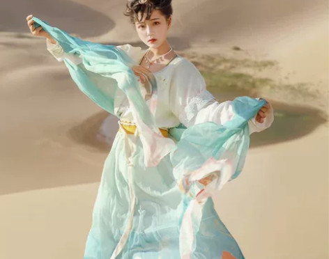 七月夕 鹿饮溪 唐制坦领汉服半臂 一整套 ...