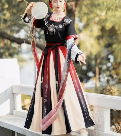 珍缕汉服女正品原创千禧寻坦领三件套一片式齐...