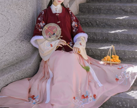 劲合明制过年汉服女原创雪竹对襟比甲半臂加绒...