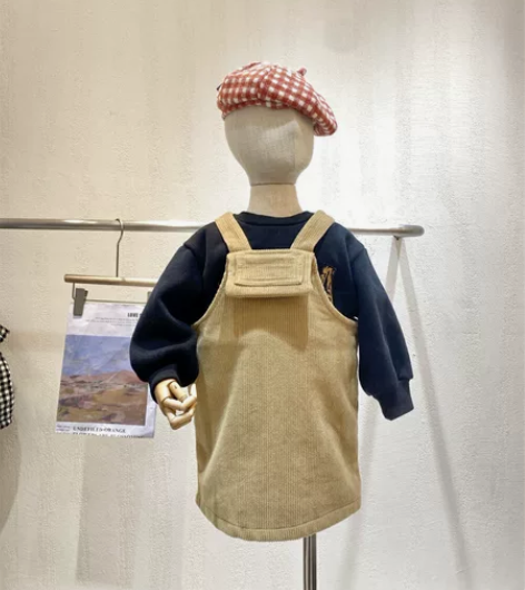 可爱纯色丝绒磨毛背带裙 100码 就穿了一...