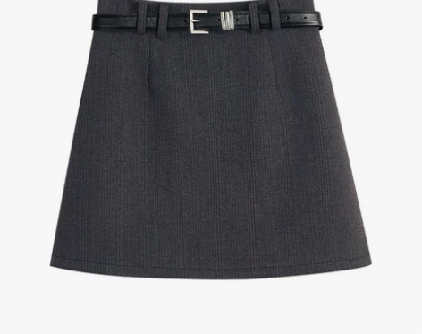 a字裙 毛呢a字半身裙女2022秋冬新款高...