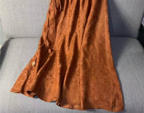 缭绫念 花萝红云纱半裙 百褶大摆裙 202...