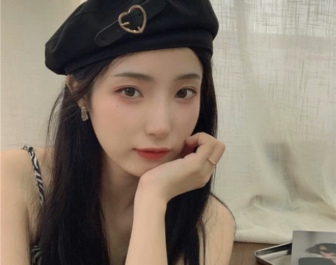黑色甜拽金属贝雷帽女秋冬季韩版学生百搭透气...