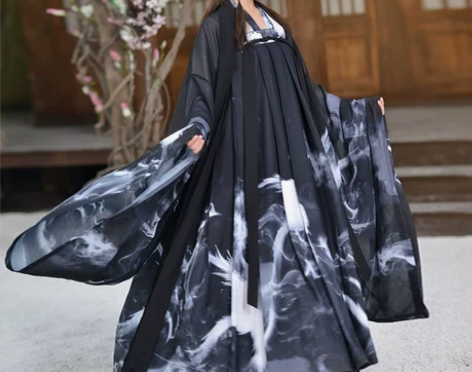 如梦霓裳汉服女装大袖衫齐胸襦裙重明二水墨印...