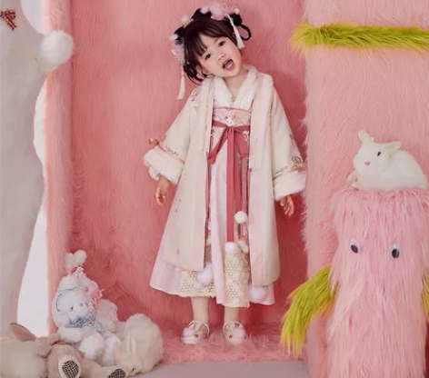 七月夕汉服 绒绒童装 国风原创短衫绣花齐胸...