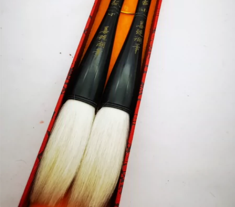 精品80年代老斗笔2支，牛角细嫩光峰斗笔。...