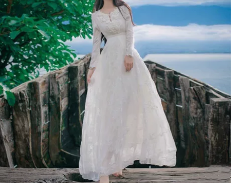 法式仙女长裙长袖雪纺 感兴趣的话点“我想要...