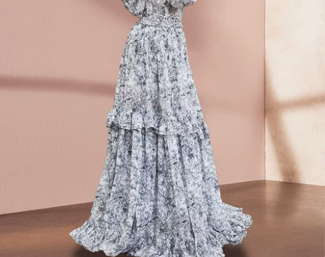 高级感法式复古碎花连衣裙小众设计长裙印花裙...