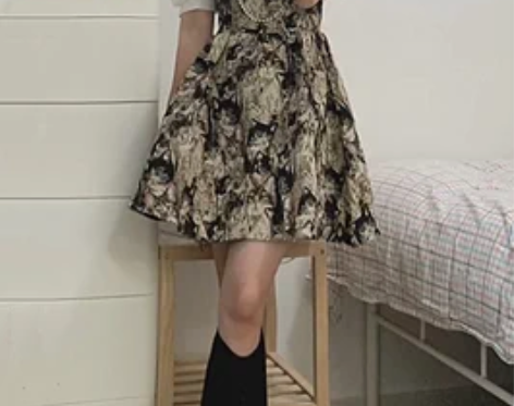 2022夏季新款显瘦复古卡通刺绣蝴蝶结吊带...