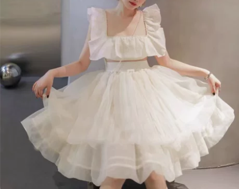 对版订制！ka*21ss多色肌理双层蓬蓬花...