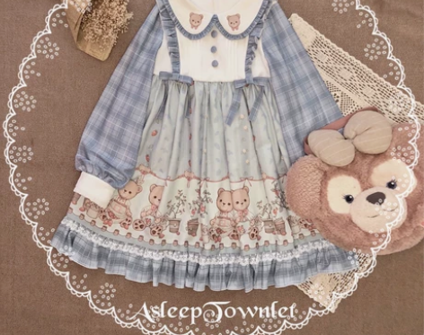 暮眠小镇木偶熊与草莓园lolita格子田园...