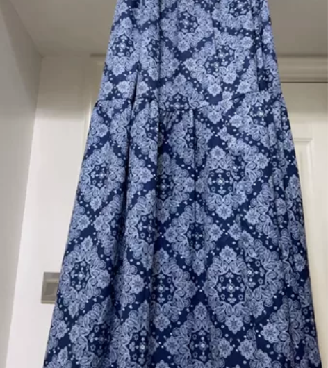 韩国东大门过膝高腰民族风夏季长裙，裙子带里...