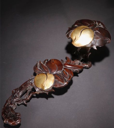 京凌乾隆款·铜胎鎏金如意一柄 规格:长41...