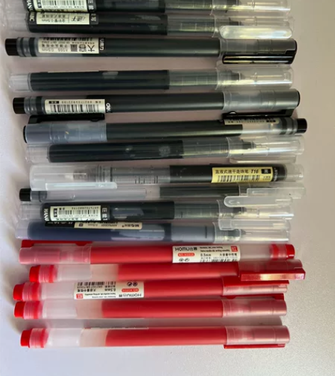 晨光直液式走珠笔中性笔学生用大容量碳素黑色...