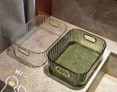 【大号清仓处理】化妆收纳盒多功能杂物轻奢透...