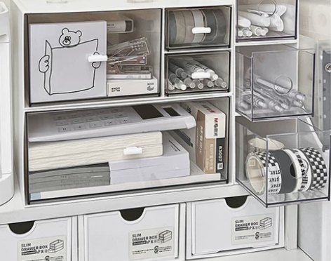 储物箱 杂物储物箱桌面收纳盒抽屉学生ins...