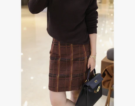 LunaMade/朝花夕拾 艺术格纹 羊毛...