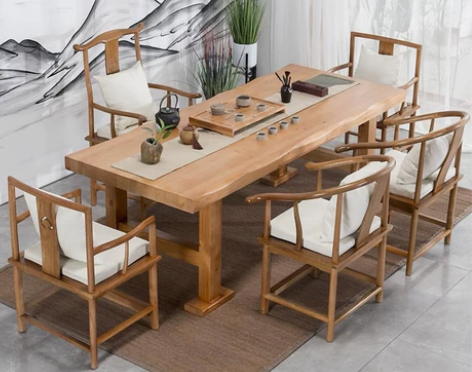 包邮新中式实木茶桌椅组合简约现代功夫泡茶桌...