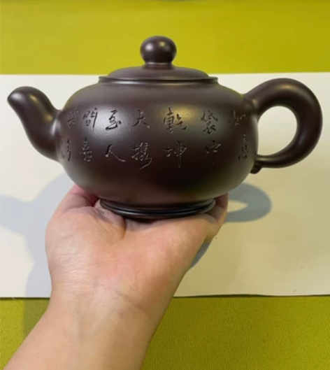 【极品老紫泥壶一团和气】清宜兴紫砂壶 茶馆...