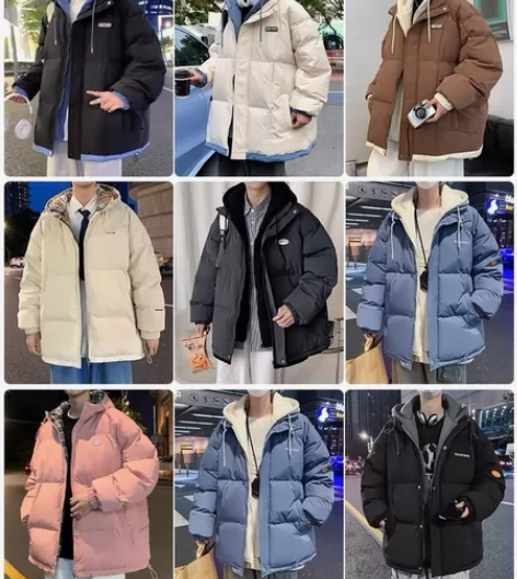 假两件棉衣男冬季2022新款加厚加绒棉袄男士羽绒棉服男生冬装...