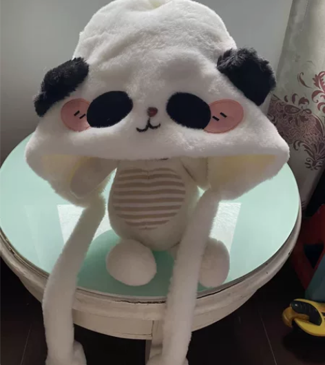 毛绒帽女秋冬季毛茸茸小熊渔夫帽可爱显脸小毛...