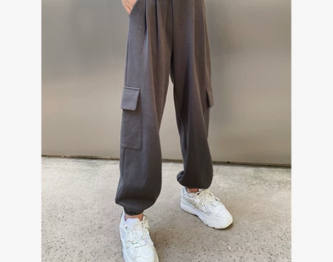 张大奕宽松休闲高腰裤子女显瘦百搭2020新...