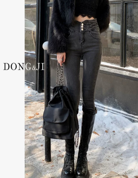 牛仔裤女 牛仔裤女裤超高腰女小脚裤冬季20...