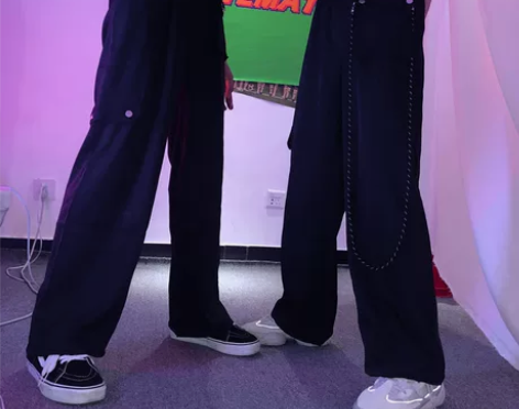 ins超火裤子男女原宿bf风百搭休闲裤复古...