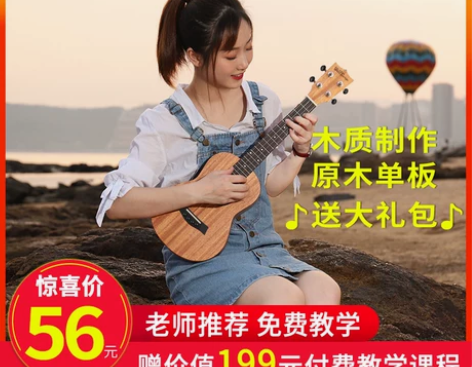 wellburn尤克里里女初学者学生成人男...